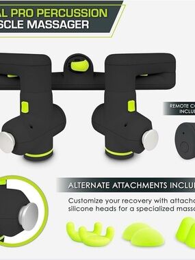 Dual Pro Percussion Massage Gun, 6 Attachable Pieces for Deep Tissue Relief